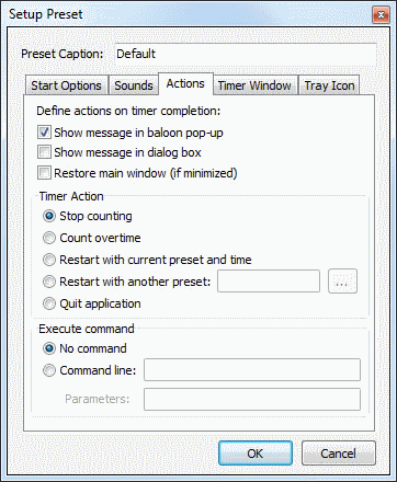 Setup Preset Actions